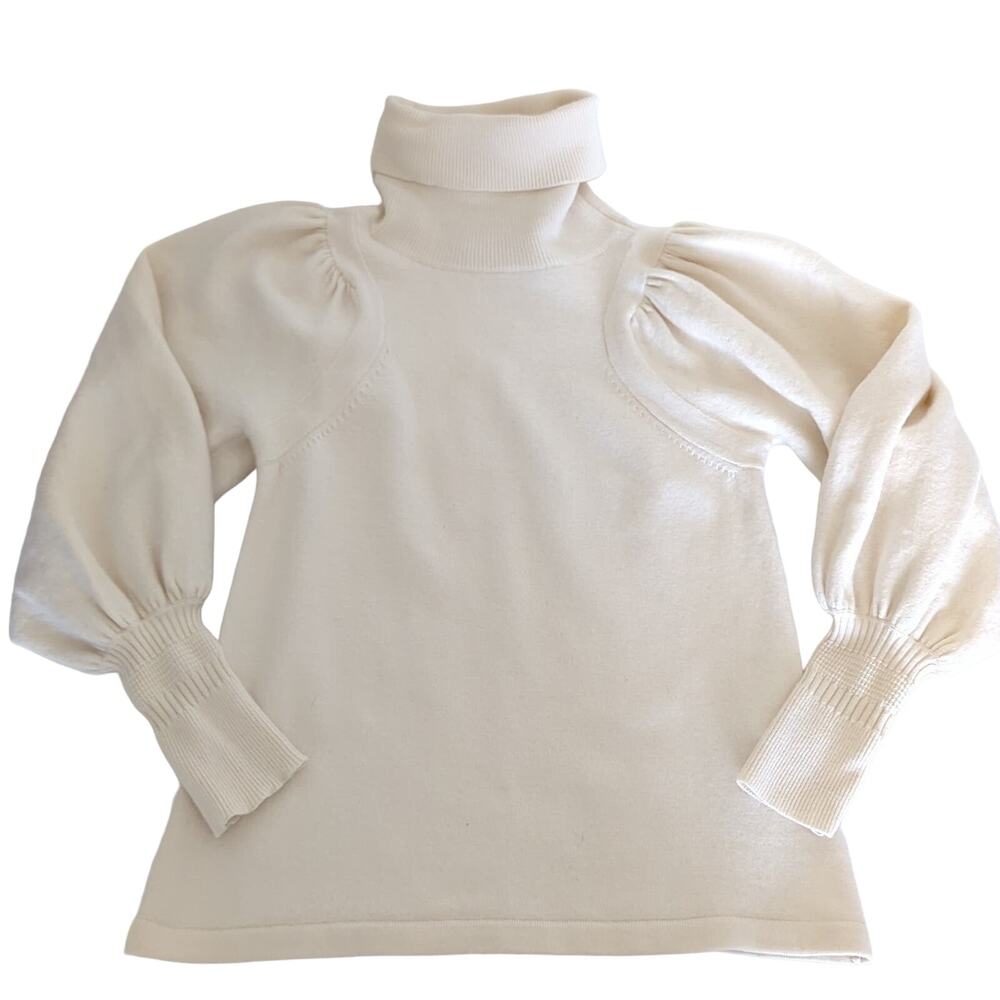 Apiece Apart New York Womens Top Turtleneck Sweater XS Cream Wool Silk Capsule